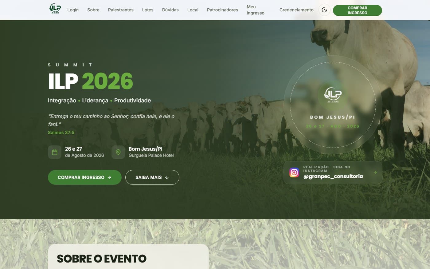 Tela do projeto Summit ILP 2026
