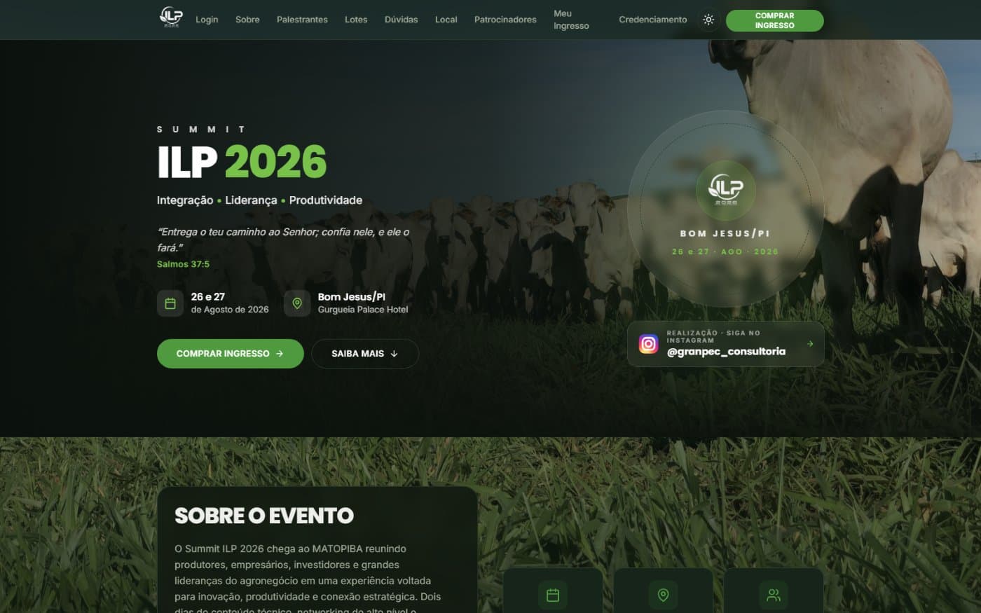 Tela do projeto Summit ILP 2026